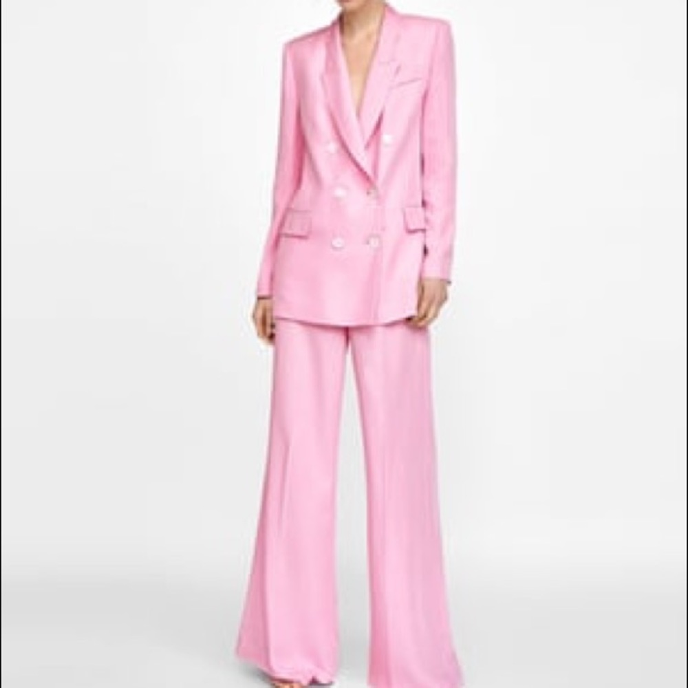 Zara Pink Suit Jacket and Trousers